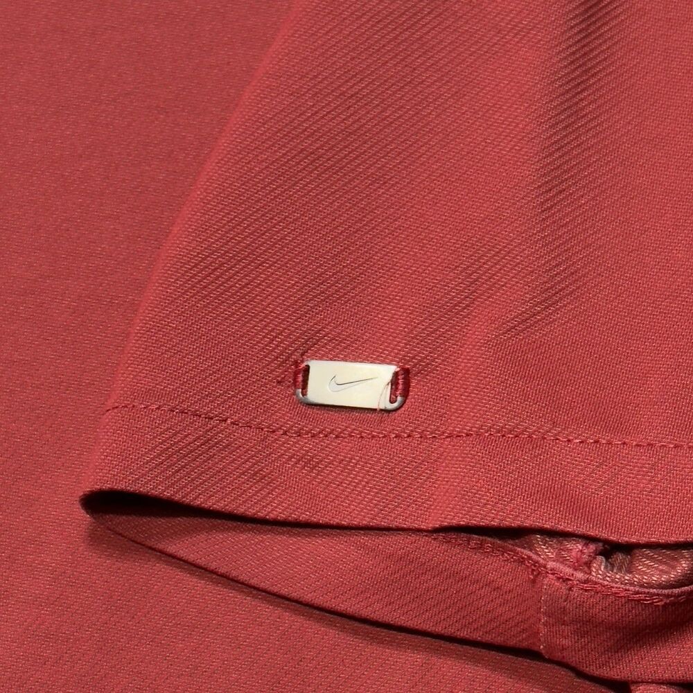 Nike Dri-Fit Golf Polo Shirt Mens M Heather Red Standard Fit SS Pocket Logo - Picture 5 of 9